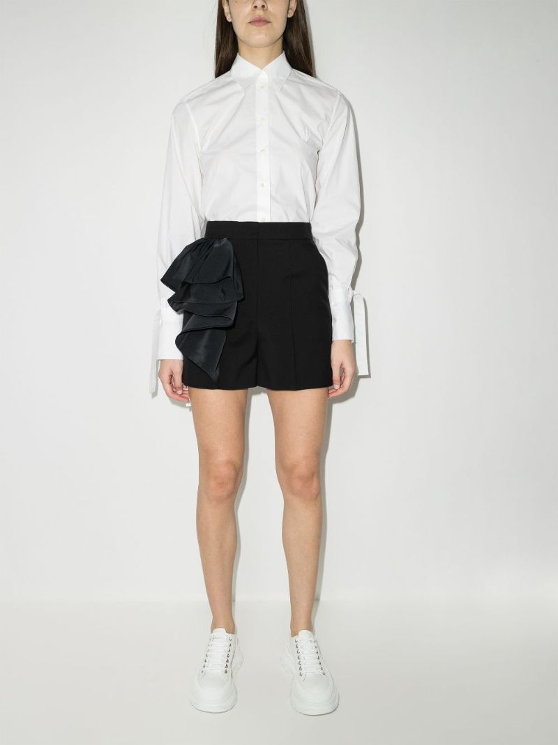 Ruffled Wool Shorts