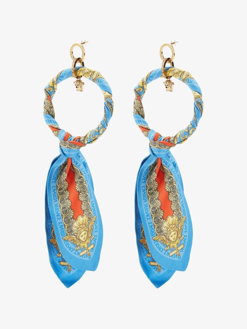 Gold-plated Medusa Scarf Hoop Earrings