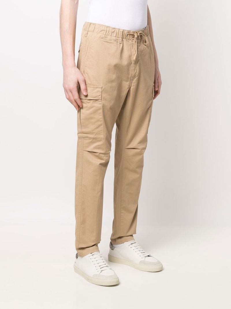 Neutral Drawstring-waist Tapered Trousers