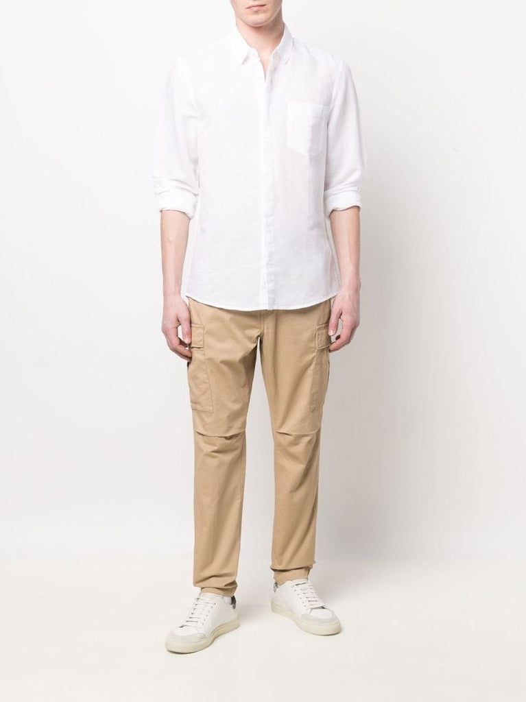 Neutral Drawstring-waist Tapered Trousers