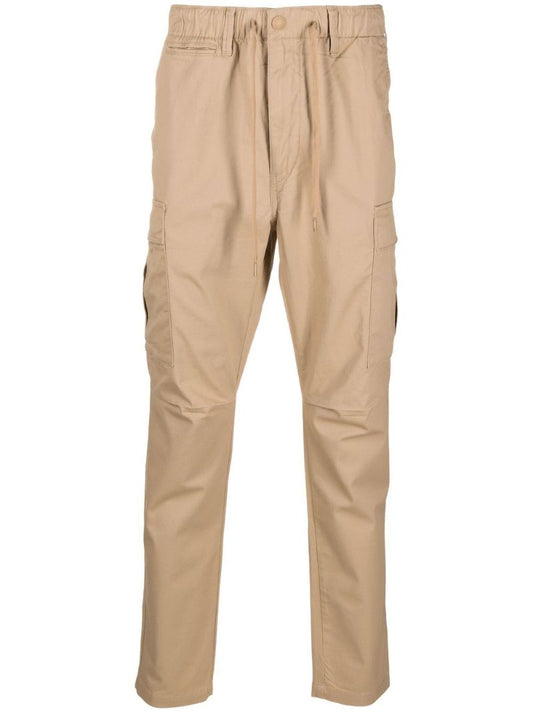 Neutral Drawstring-waist Tapered Trousers