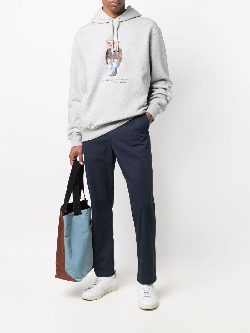Navy Cotton Straight-leg Trousers