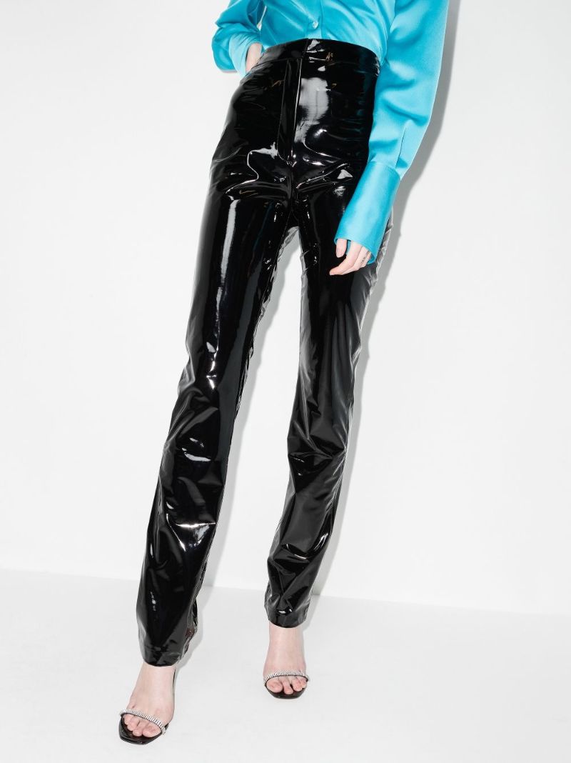 June High Waist Vegan Leather Trousers