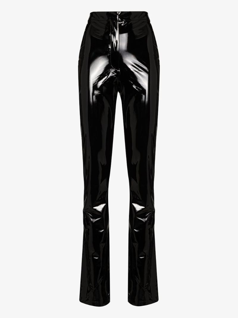 June High Waist Vegan Leather Trousers
