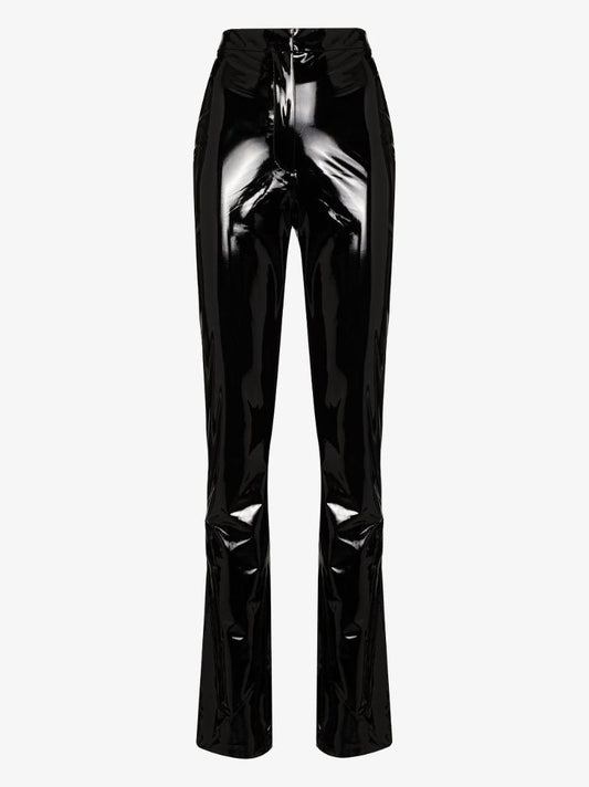 June High Waist Vegan Leather Trousers