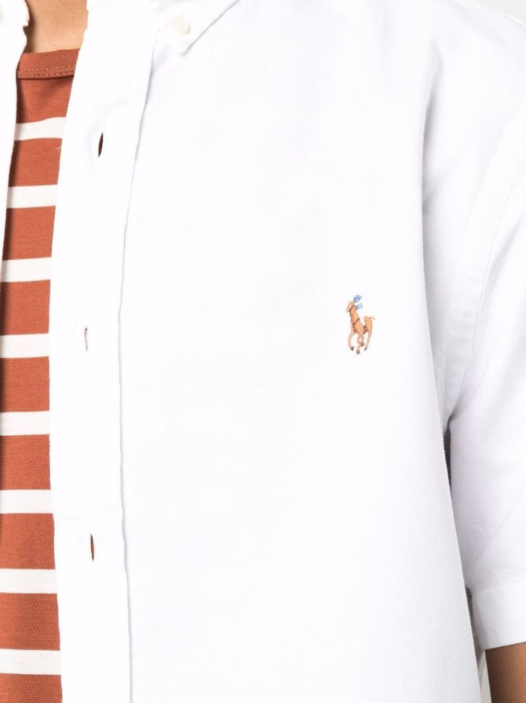 White Logo Cotton Shirt