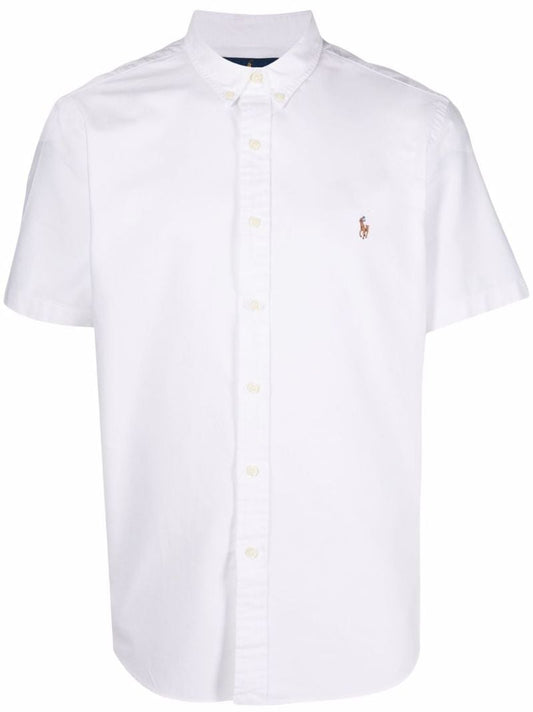 White Logo Cotton Shirt