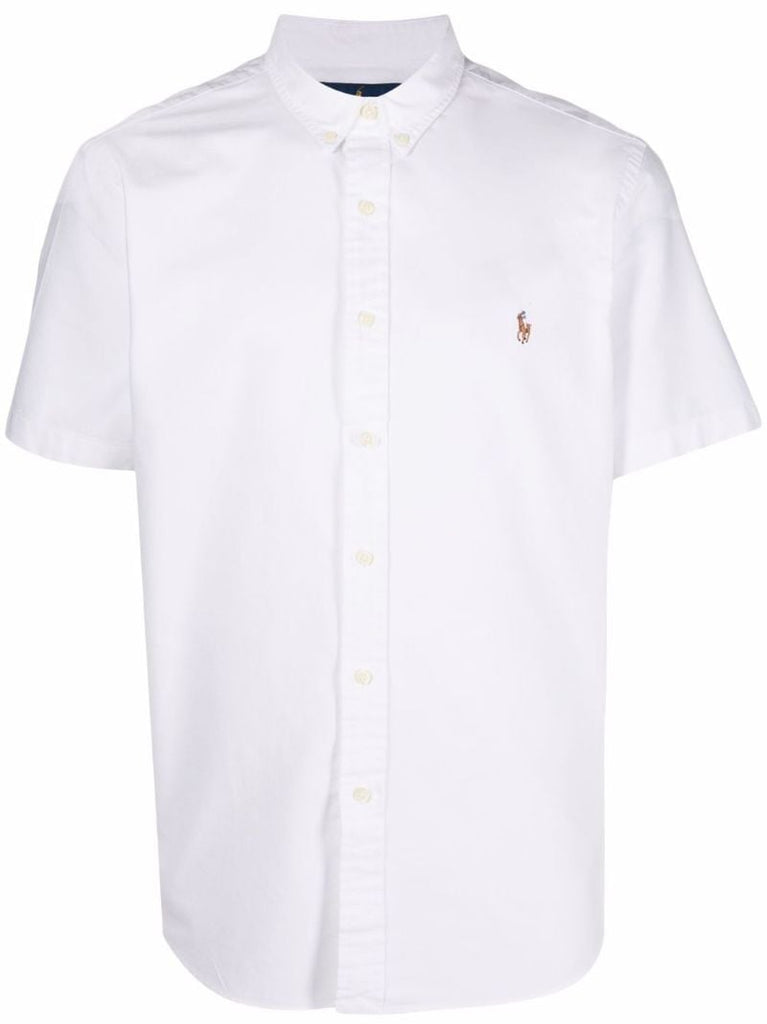 White Logo Cotton Shirt