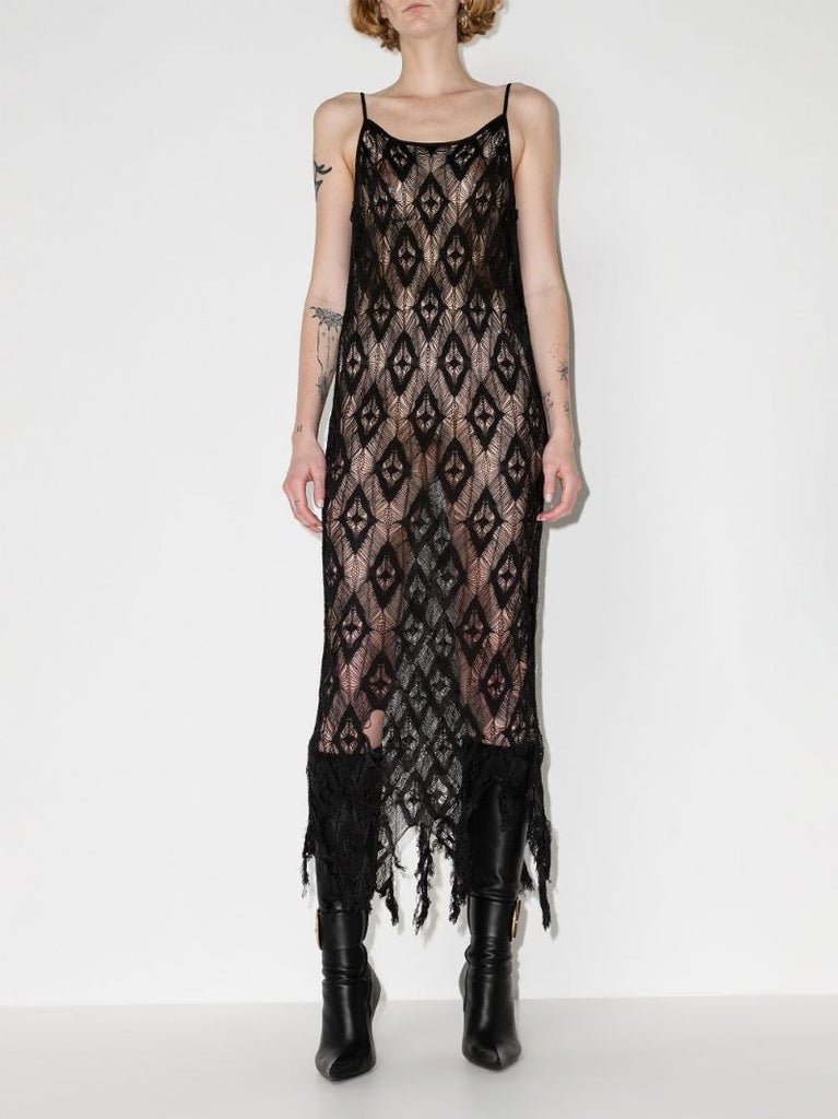 Sheer Crochet Midi Dress