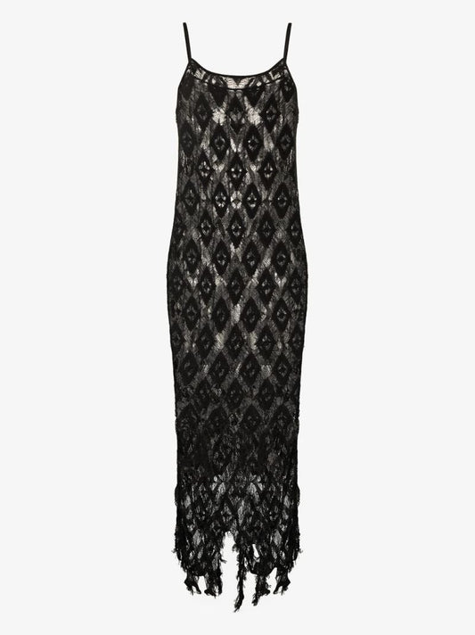 Sheer Crochet Midi Dress