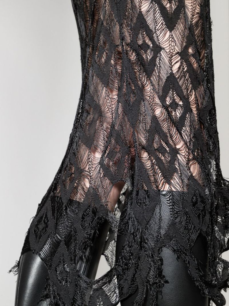 Sheer Crochet Midi Dress