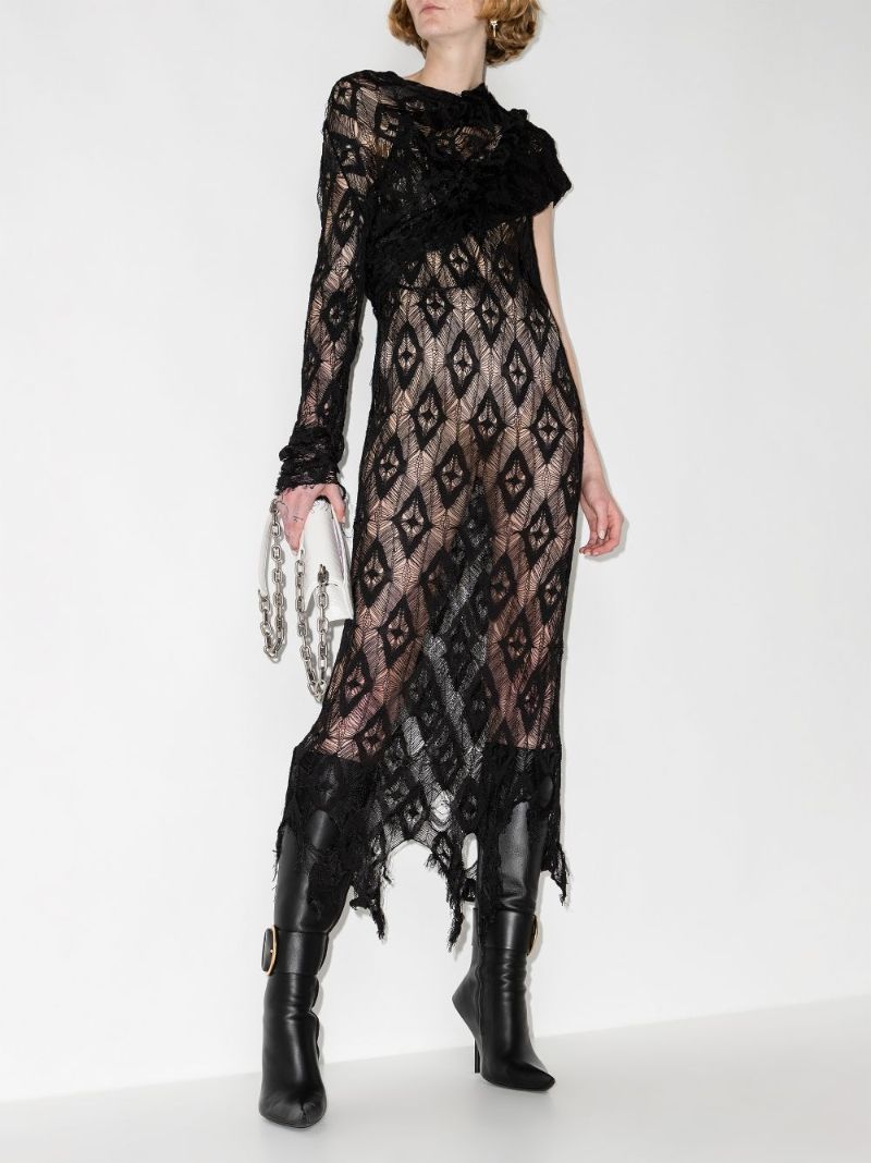 Sheer Crochet Midi Dress