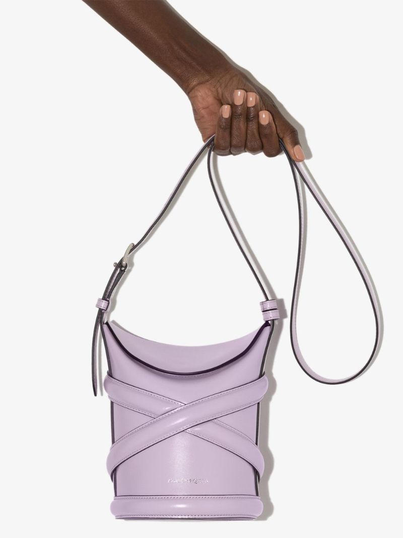 Purple the Curve Leather Cross Body Bag