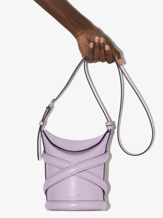 Purple the Curve Leather Cross Body Bag
