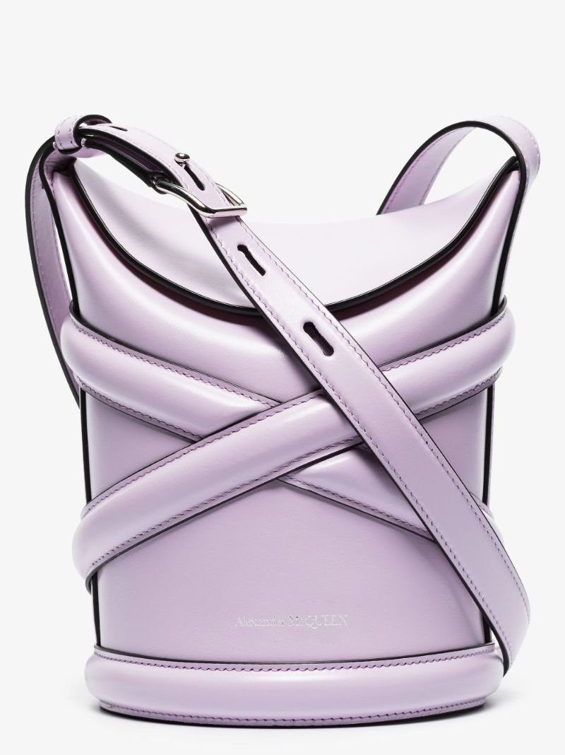 Purple the Curve Leather Cross Body Bag