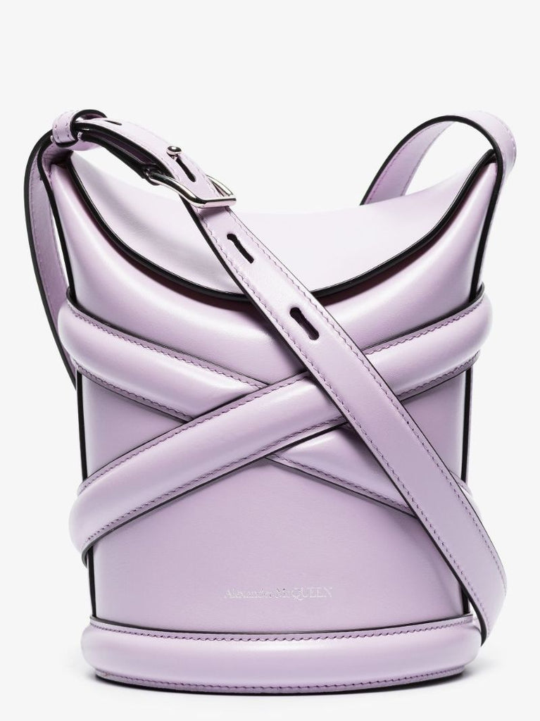 Purple the Curve Leather Cross Body Bag