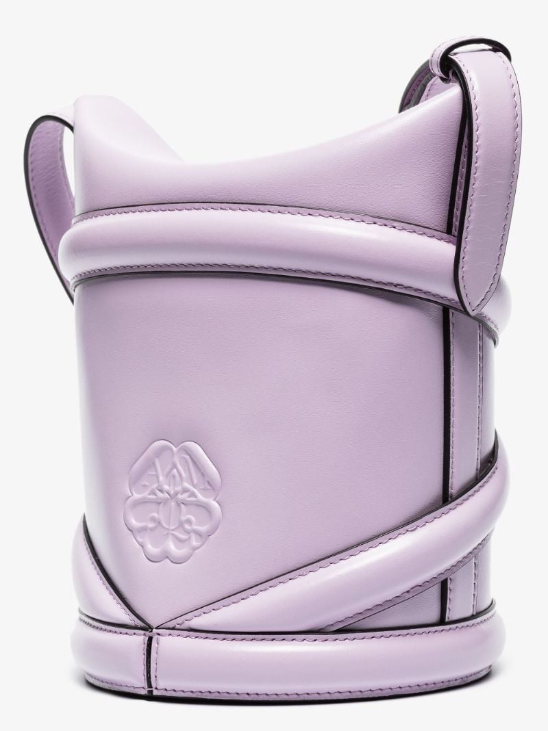 Purple the Curve Leather Cross Body Bag