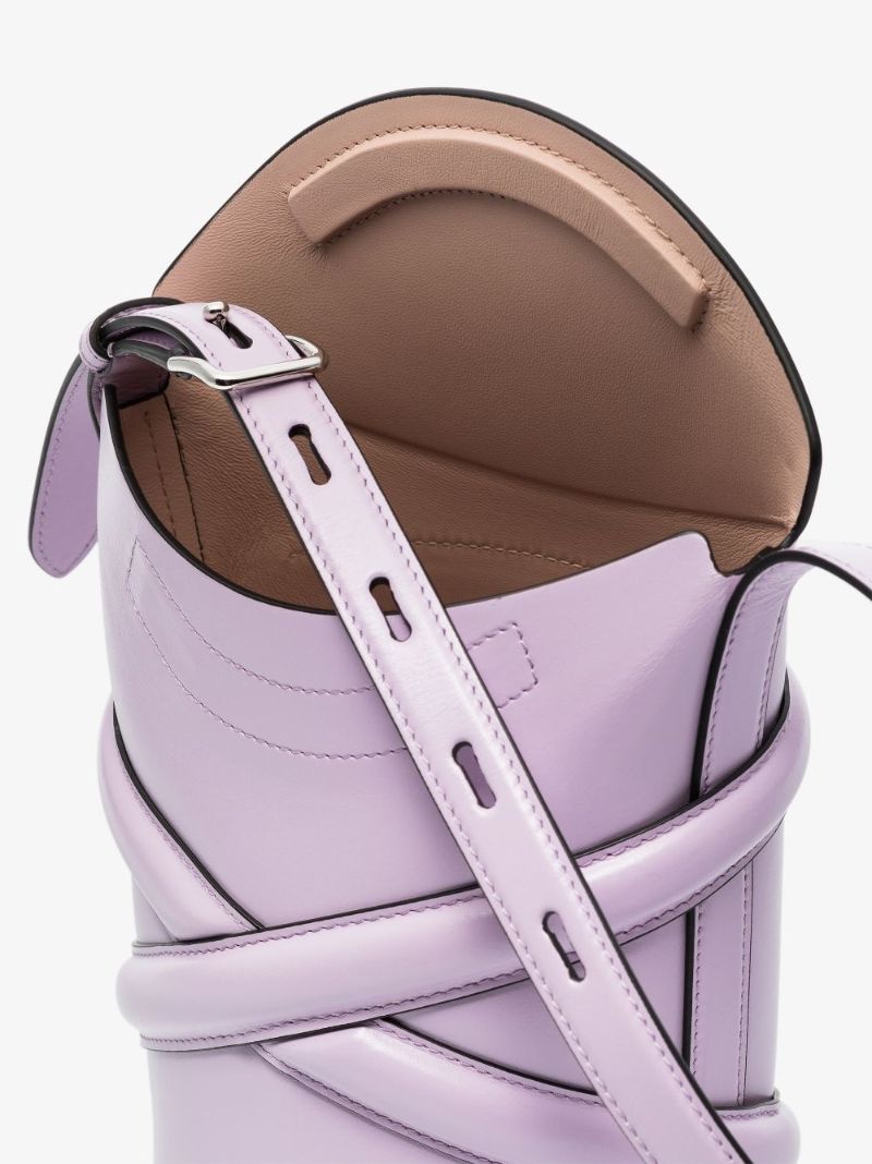 Purple the Curve Leather Cross Body Bag