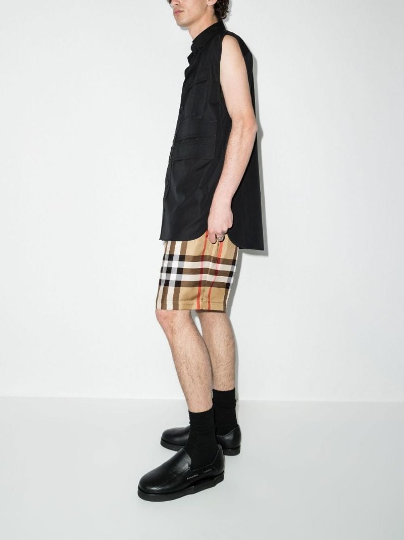 Neutral House Check Silk Shorts
