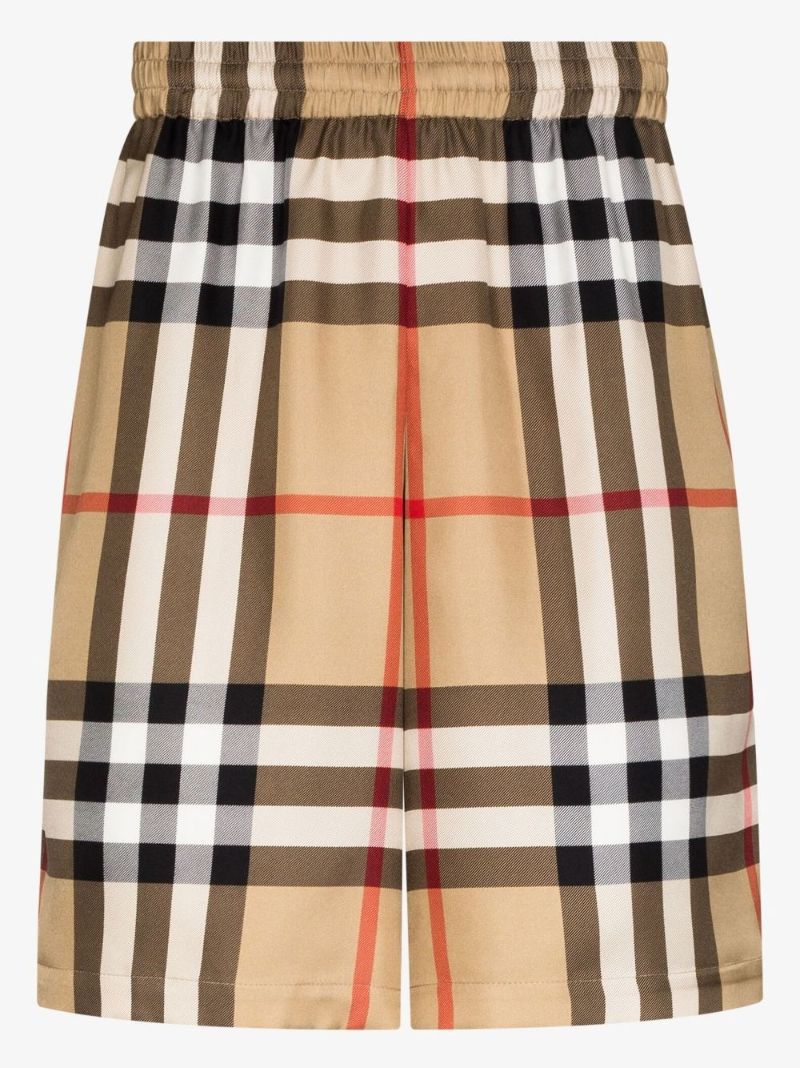 Neutral House Check Silk Shorts