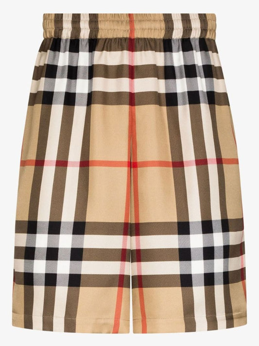 Neutral House Check Silk Shorts