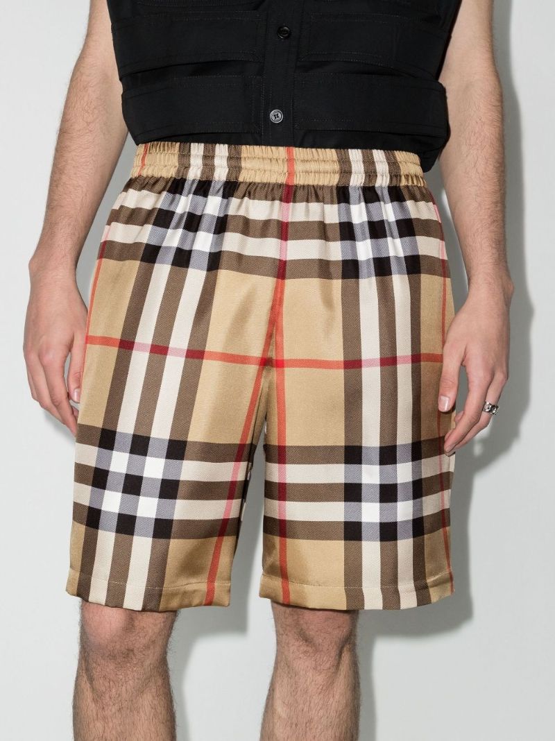 Neutral House Check Silk Shorts