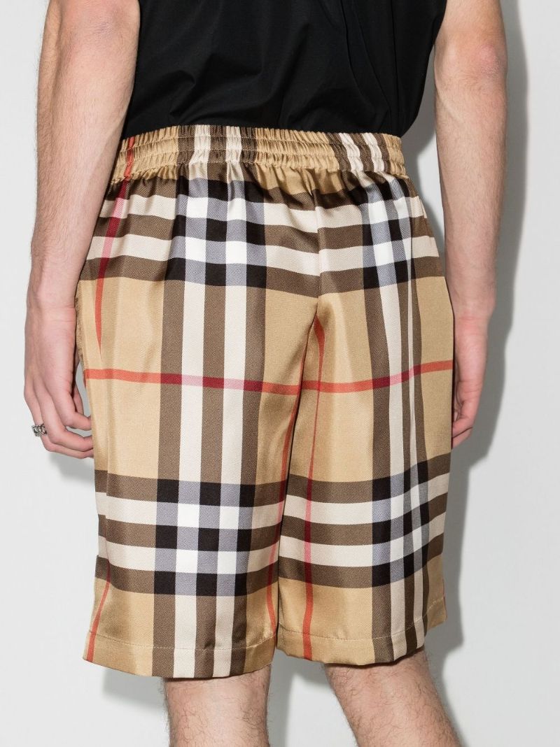 Neutral House Check Silk Shorts
