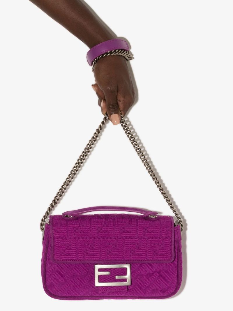 Pink Baguette Chain Shoulder Bag