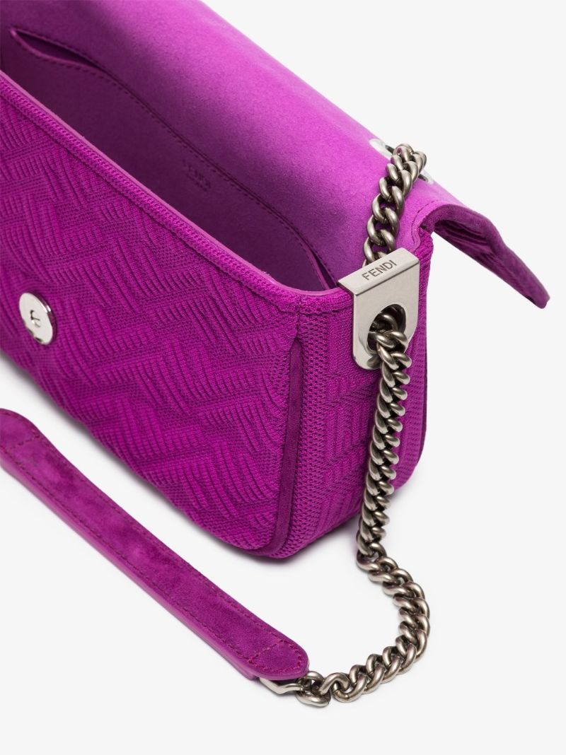 Pink Baguette Chain Shoulder Bag