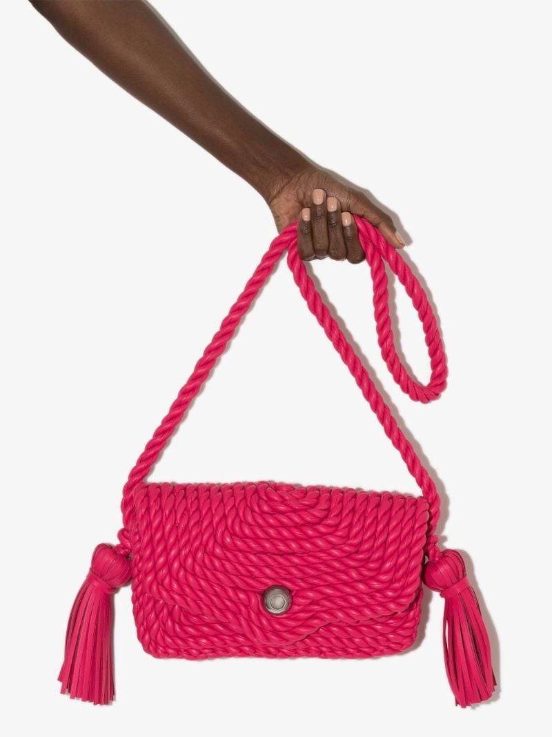 Pink Torchon Leather Shoulder Bag