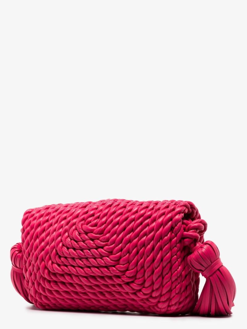 Pink Torchon Leather Shoulder Bag