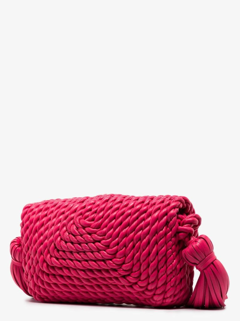Pink Torchon Leather Shoulder Bag