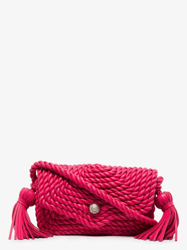 Pink Torchon Leather Shoulder Bag