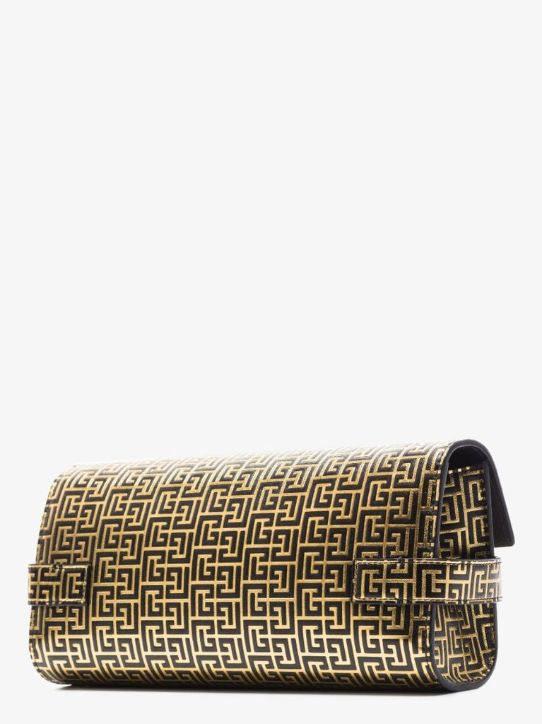 Black and Gold B-buzz Leather Clutch Bag
