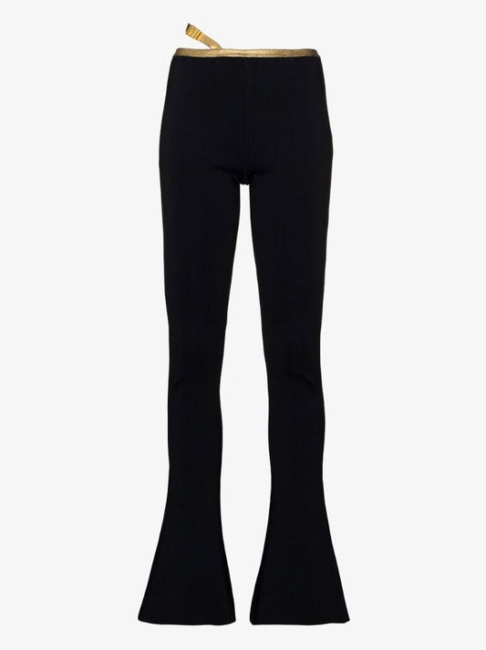 Black Flared Knit Trousers