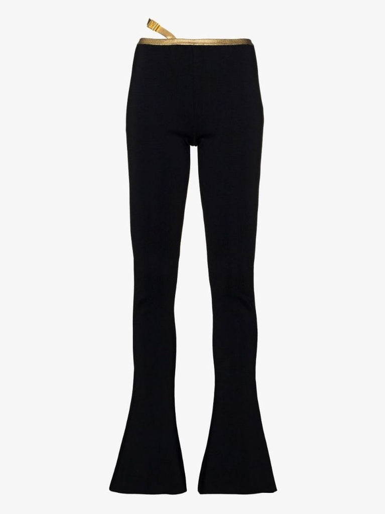 Black Flared Knit Trousers