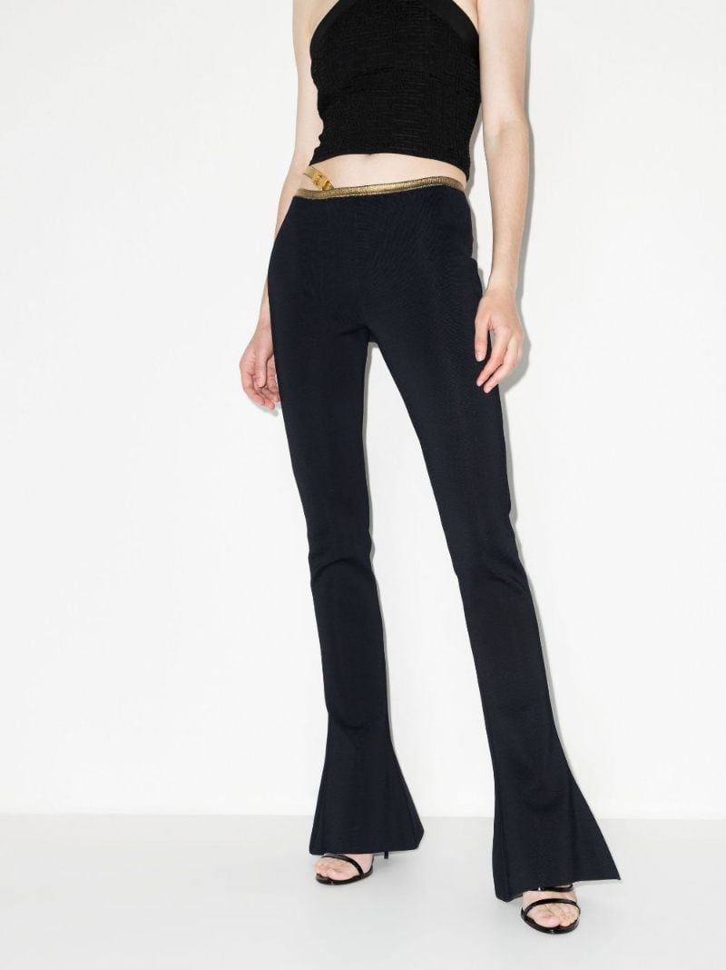 Black Flared Knit Trousers
