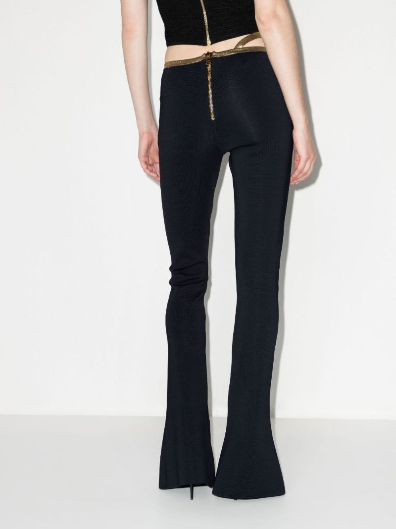 Black Flared Knit Trousers