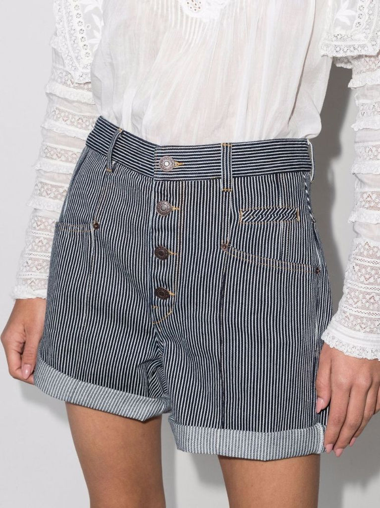 Nadia Striped Cotton Shorts