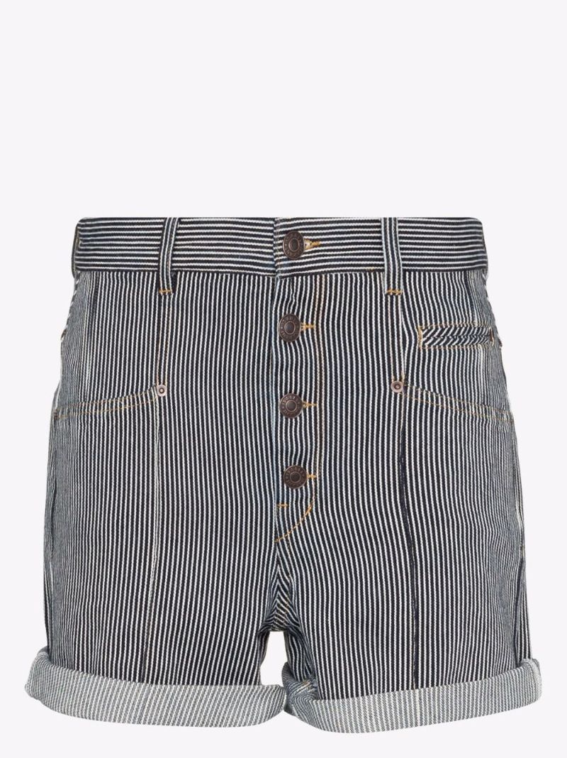 Nadia Striped Cotton Shorts