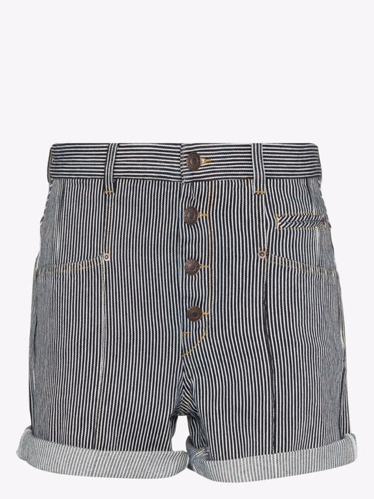 Nadia Striped Cotton Shorts