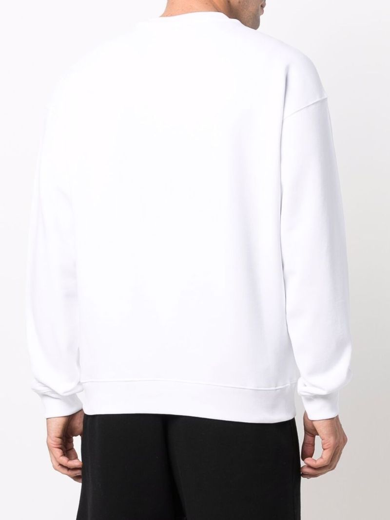 White Daisy Logo Print Sweatshirt