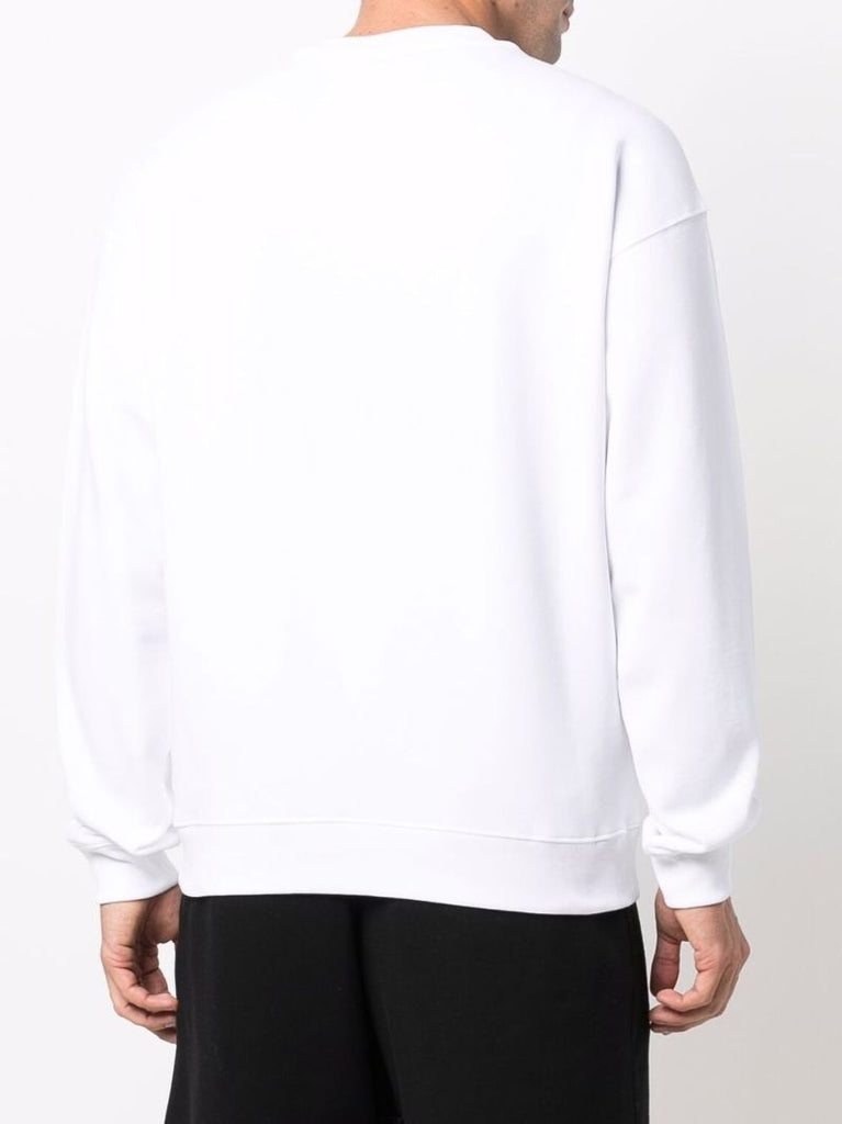 White Daisy Logo Print Sweatshirt