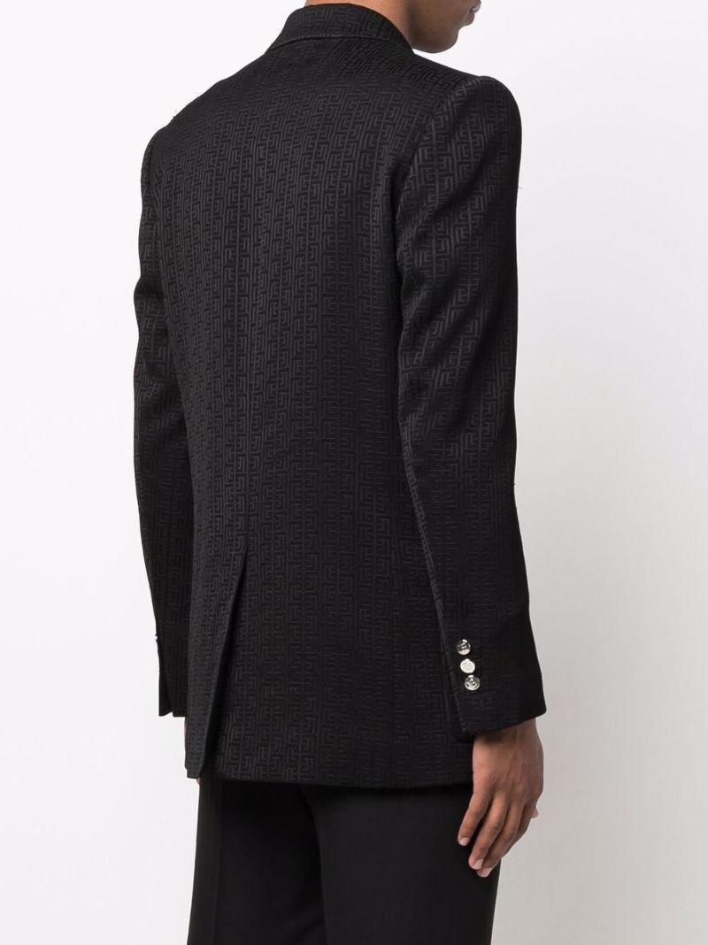 Black Double-breasted Monogram Blazer