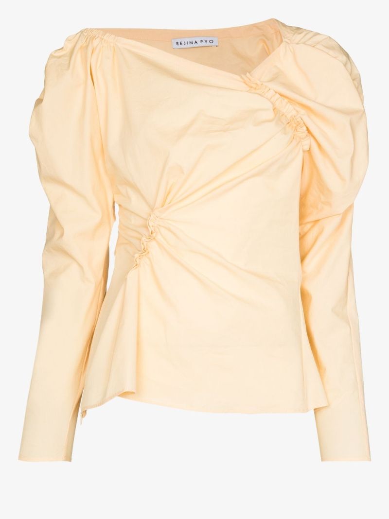 Cassie Asymmetric Draped Blouse