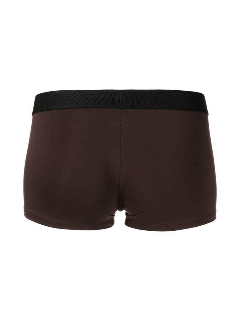 Brown High Waist Logo Band Boxer Briefs