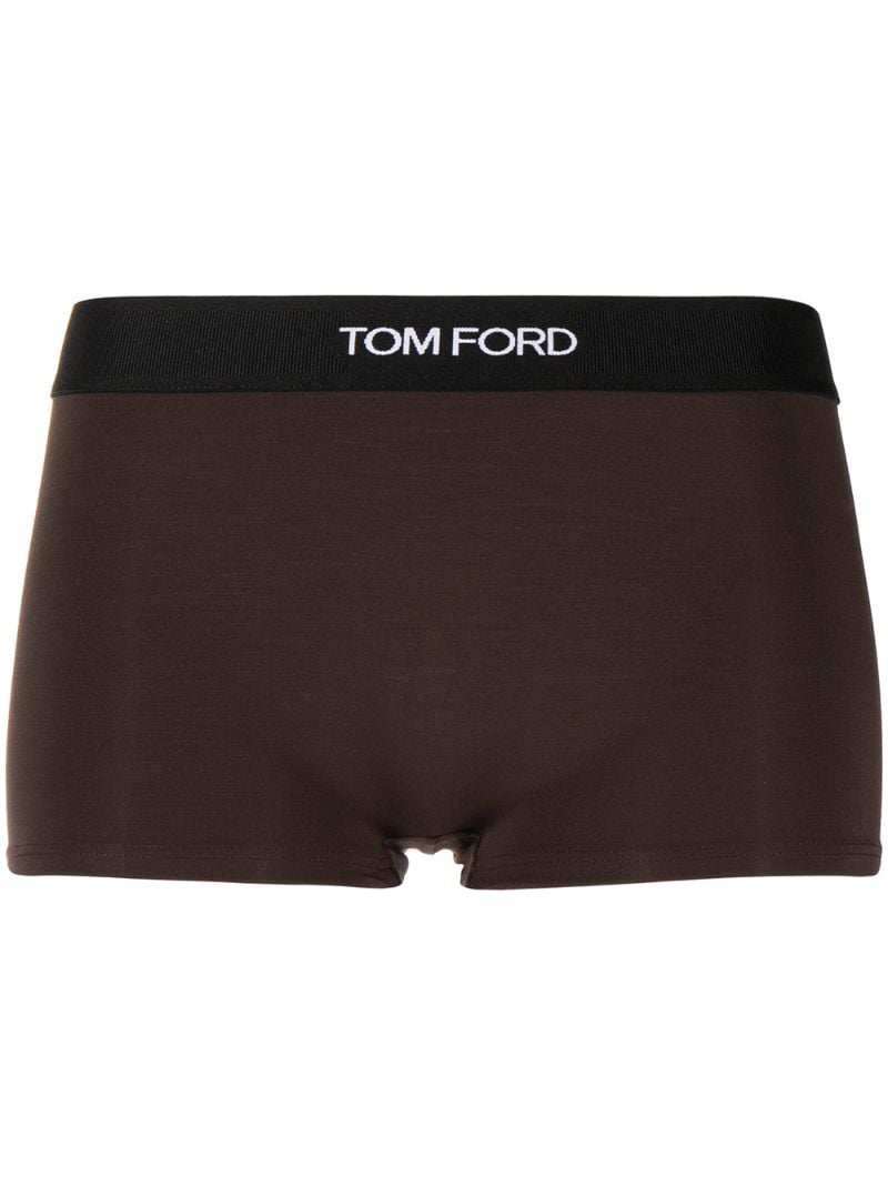 Brown High Waist Logo Band Boxer Briefs
