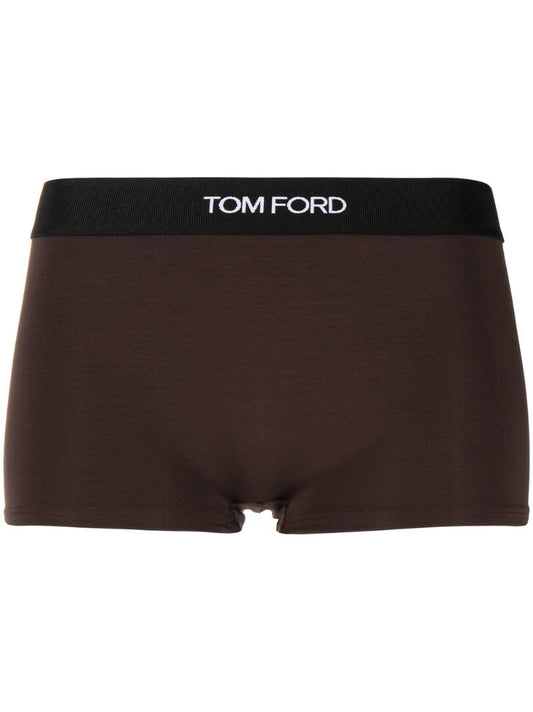 Brown High Waist Logo Band Boxer Briefs
