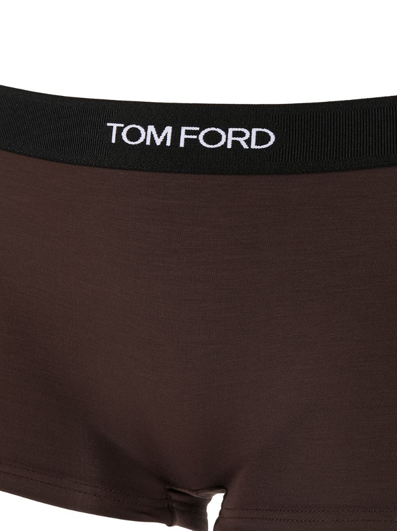 Brown High Waist Logo Band Boxer Briefs