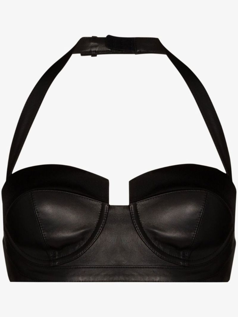 Halterneck Leather Bralette